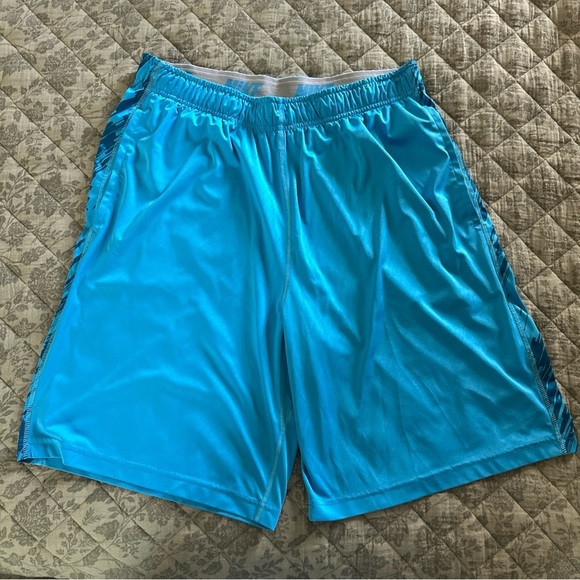 Nike Dri-Fit Athletic Shorts Men Large Blue Logo Pocket #26193 Basketball - Picture 1 of 10